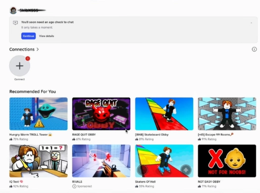 Delta for Mac 3 Roblox homepage on macOS showing recommended games